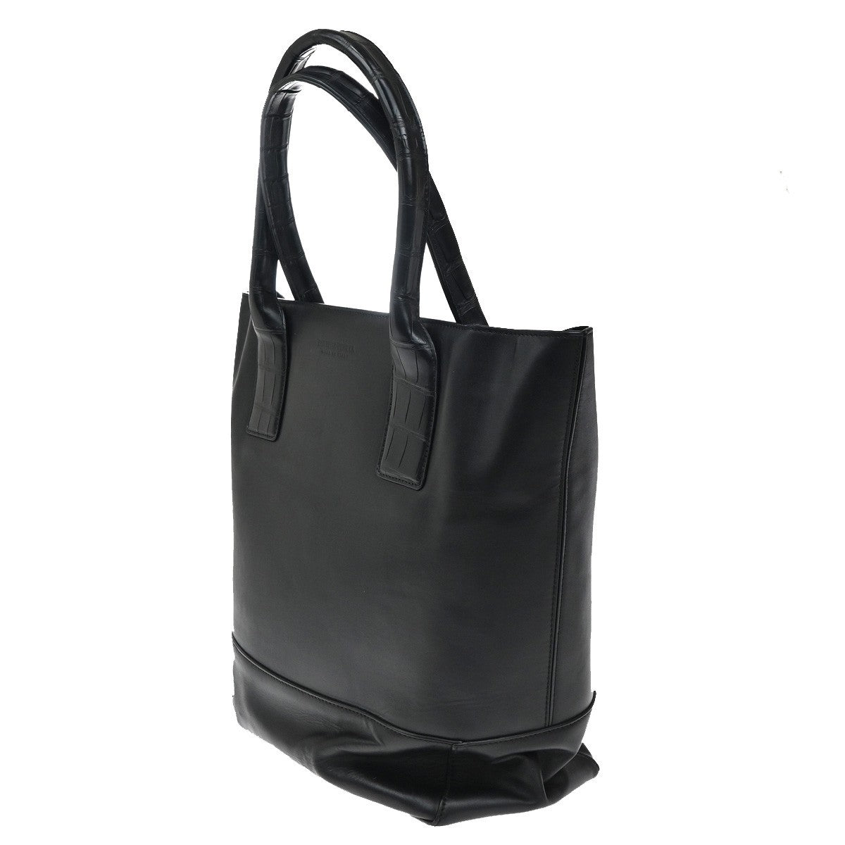 Bottega Veneta Open Tote Leather Black Leather Tote Bag Bag (Pre-Owned)