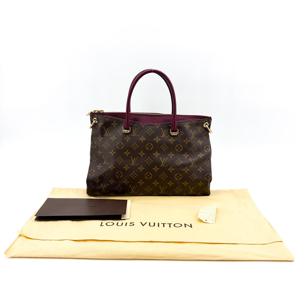 Louis Vuitton Pallas Monogram Canvas With Leather Brown Canvas Tote Bag Bag (Pre-Owned)
