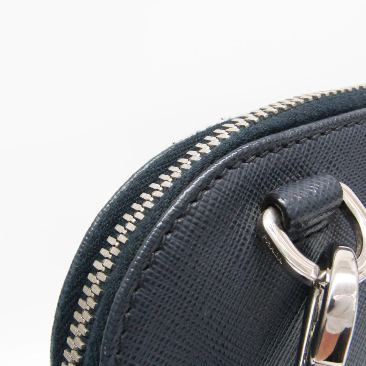 Prada Convertible Travel Saffiano Leather Navy Leather Briefcase Bag (Pre-Owned)