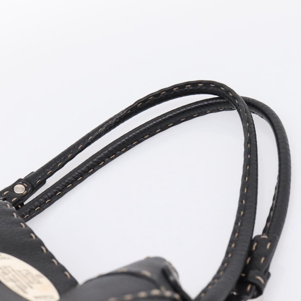 Fendi Selleria Bucket Leather Black Leather Tote Bag Bag (Pre-Owned)
