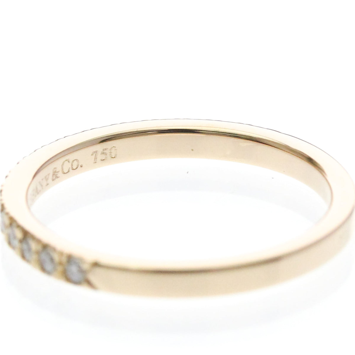 Tiffany & Co. Novo Band 18K Rose Gold And Diamonds Gold Pink_Gold Ring Jewelry (Pre-Owned)