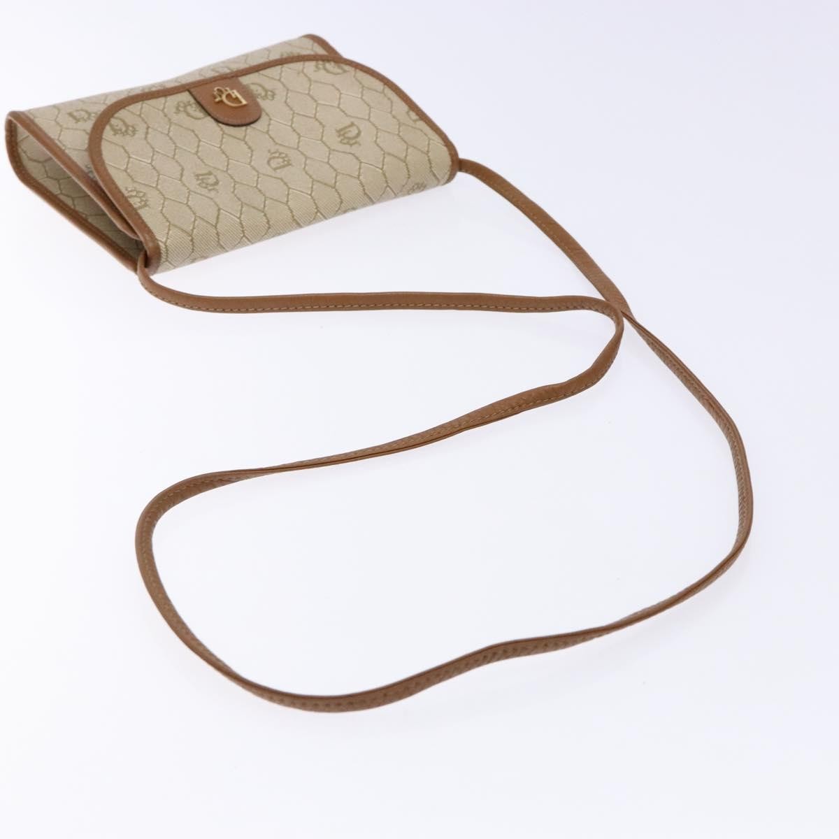Christian Dior Vintage Honeycomb Flap Coated Canvas Beige Pvc Wallets Accessory (Pre-Owned)