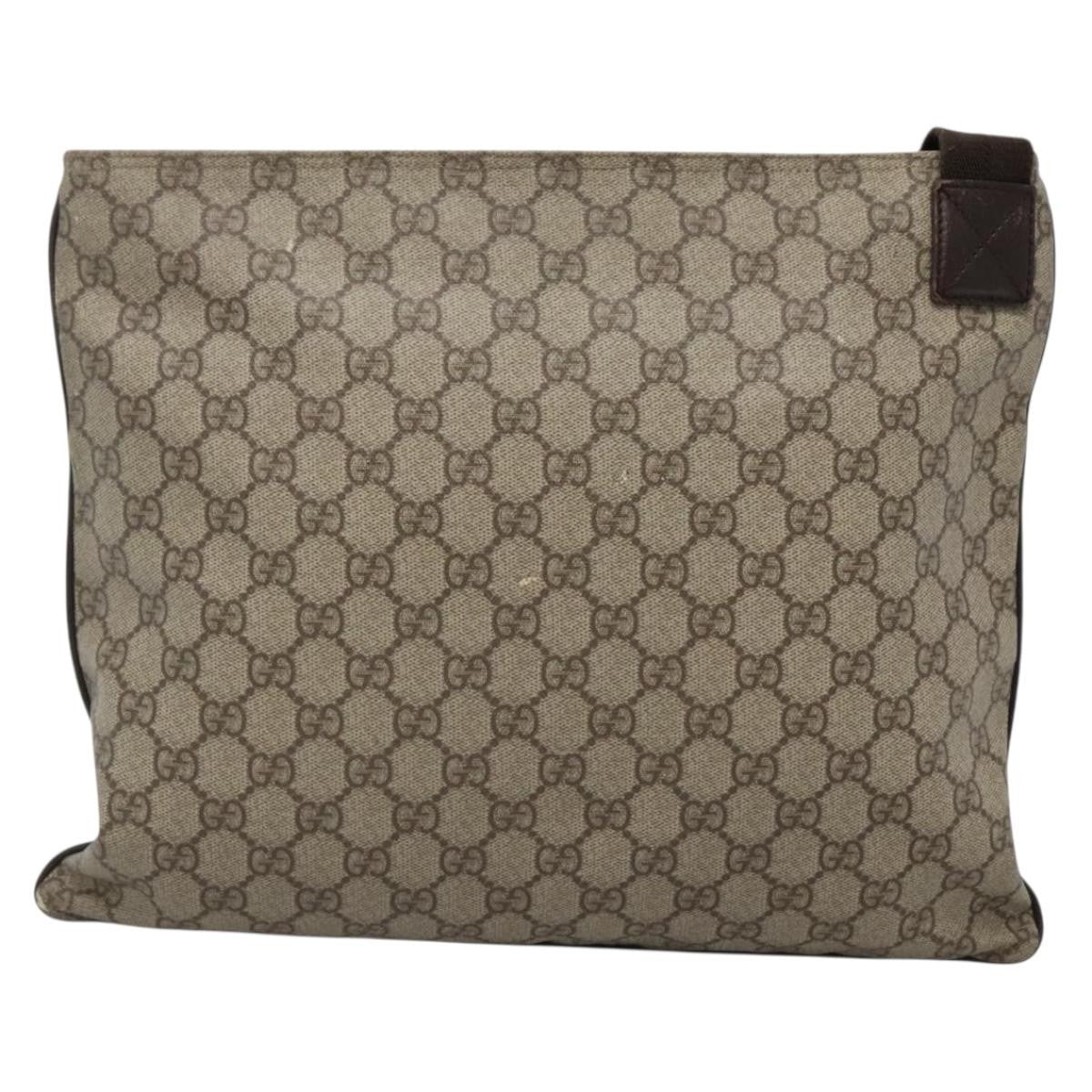 Gucci Zip Top Messenger Gg Coated Canvas Beige Canvas Shoulder Bag Bag (Pre-Owned)