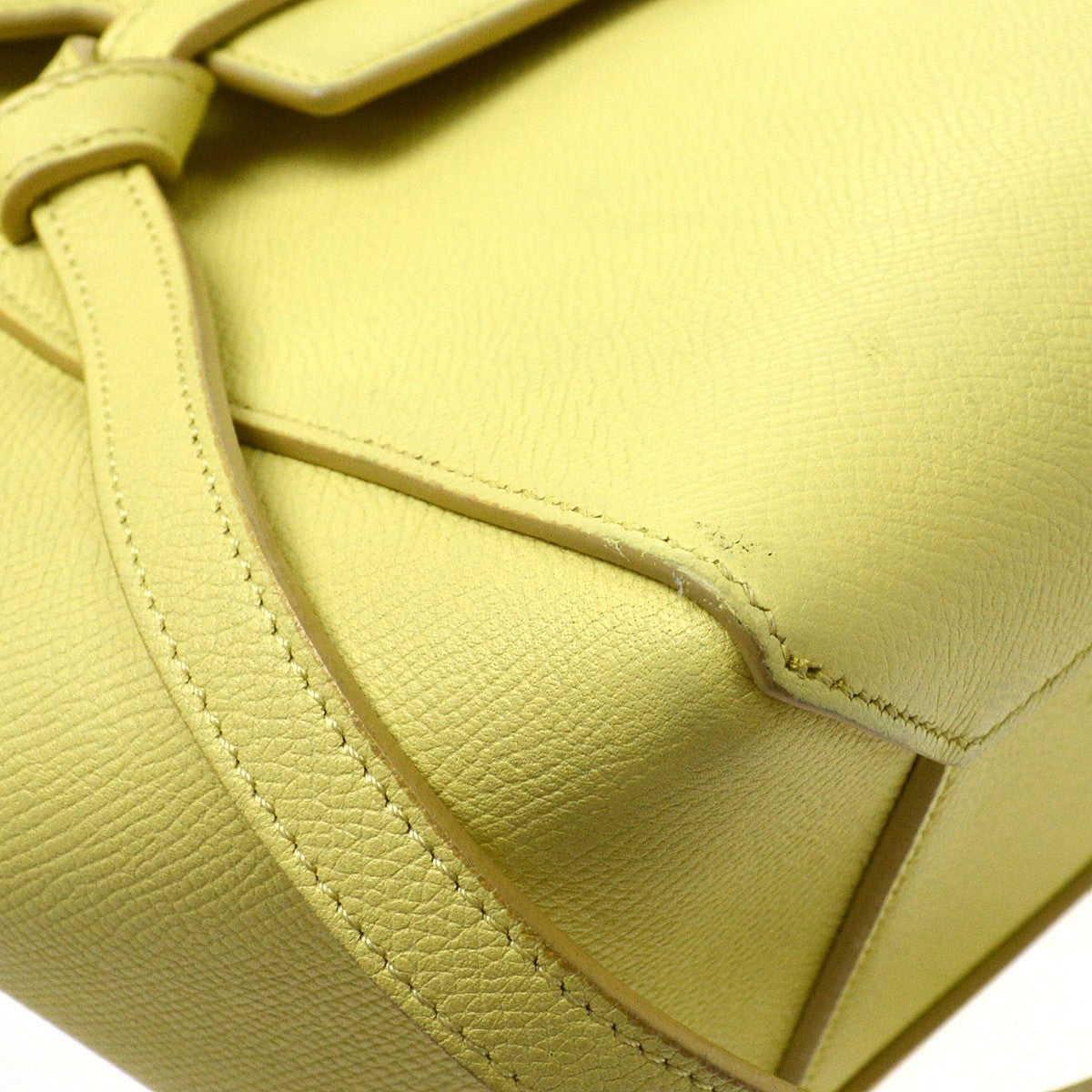 Celine Belt Leather Yellow Leather Handbag (Pre-Owned)