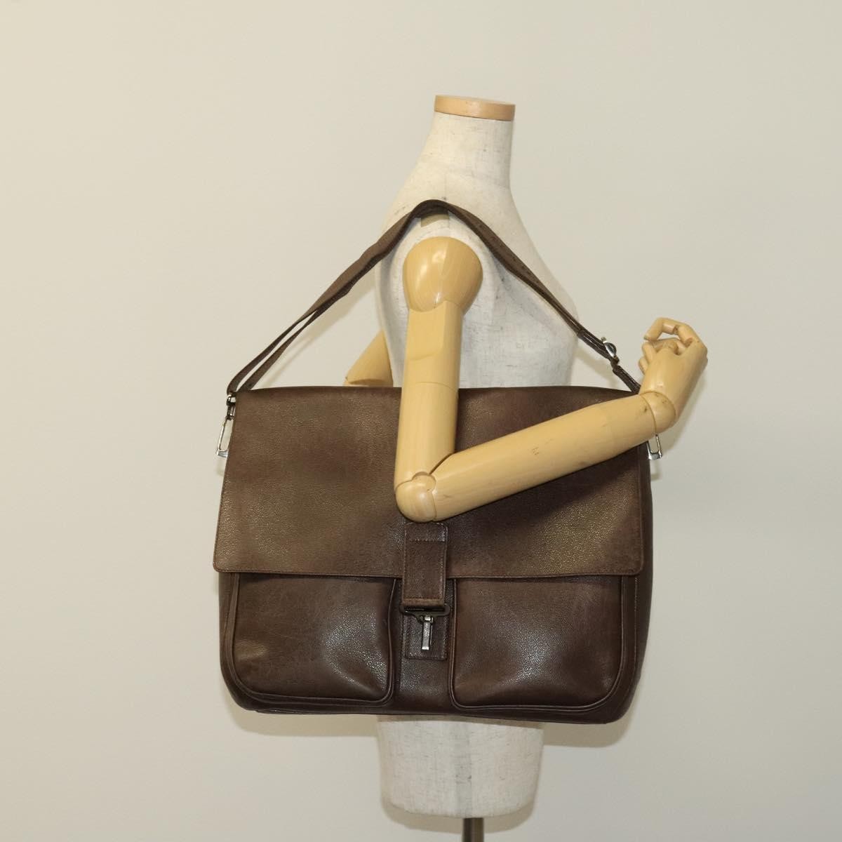 Bvlgari Flap Leather Brown Leather Shoulder Bag Bag (Pre-Owned)