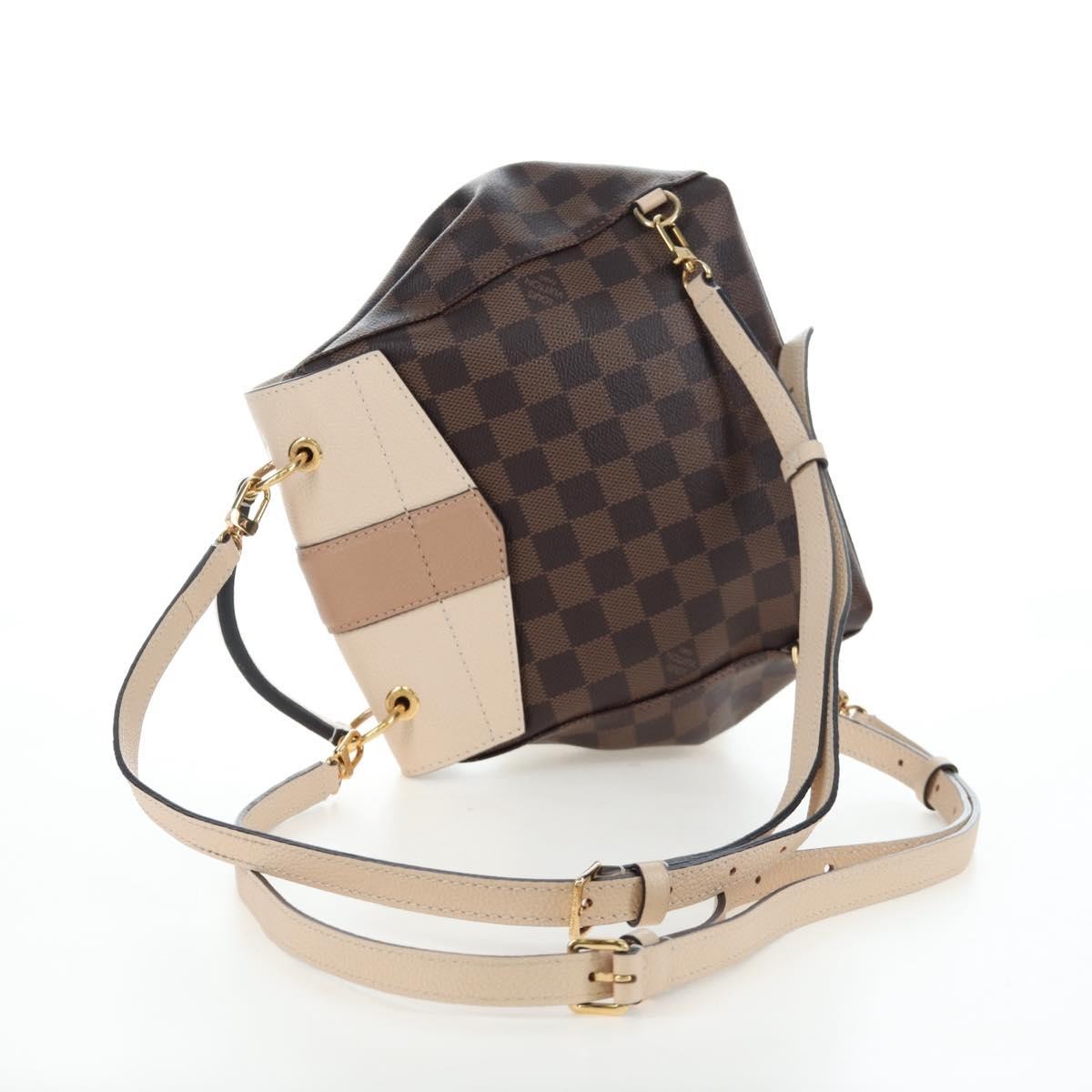 Louis Vuitton Clapton Backpack Damier And Leather Brown Canvas Backpack Bag (Pre-Owned)