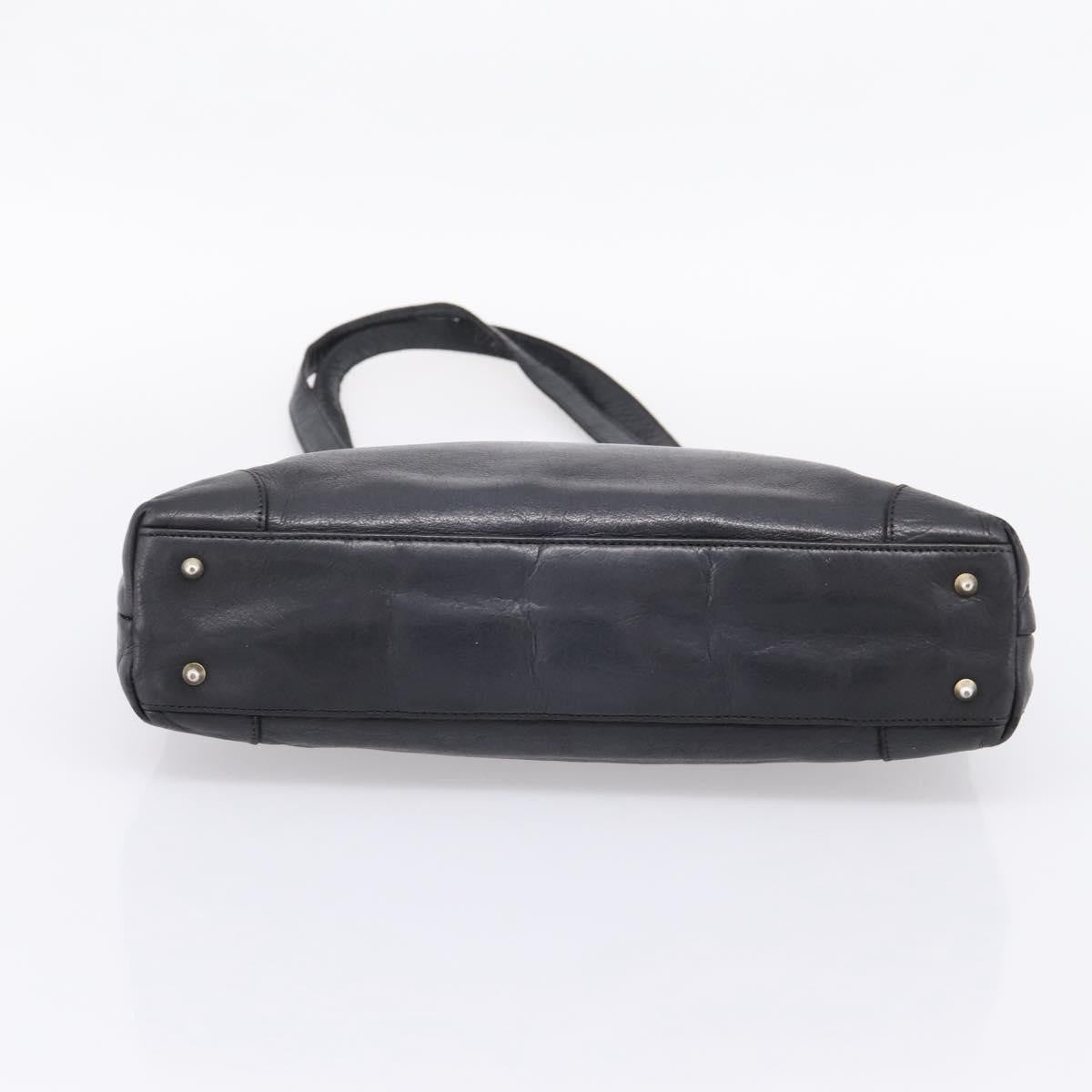 Celine Tote Leather Black Leather Tote Bag Bag (Pre-Owned)