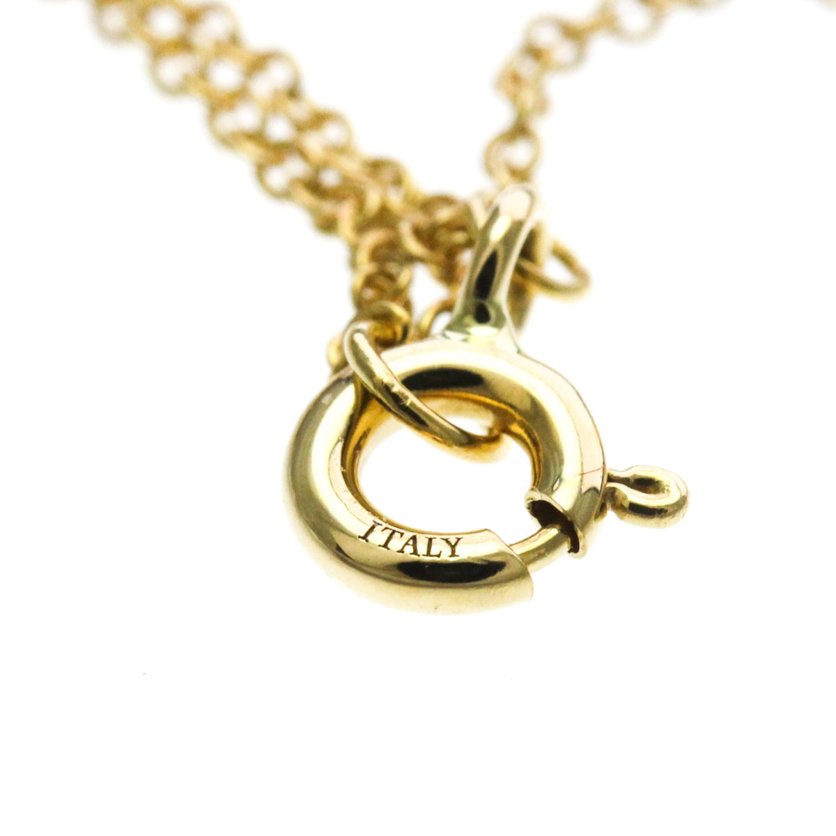 Tiffany & Co. T Circle Pendant 18K Yellow Gold With Diamonds And Mother Of Pearl Gold Yellow_Gold Necklace Jewelry (Pre-Owned)