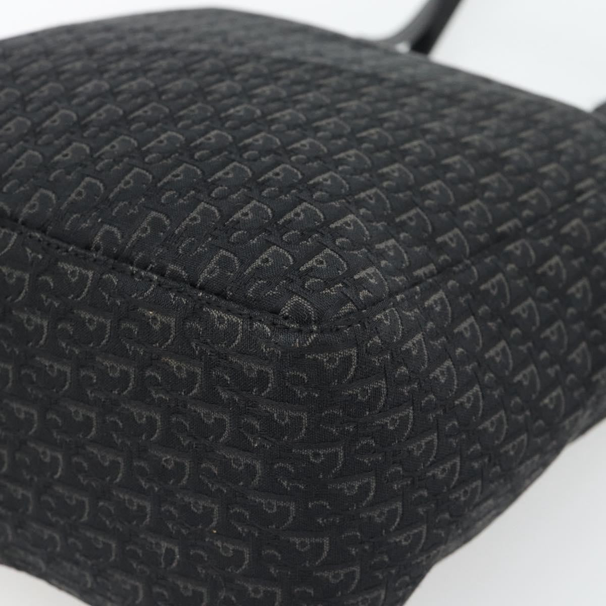 Christian Dior Vintage Open Pocket Diorissimo Canvas Black Canvas Tote Bag Bag (Pre-Owned)