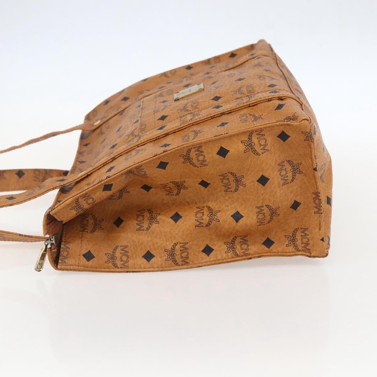 MCM Vintage Visetos Canvas Brown Pvc Tote Bag Bag (Pre-Owned)