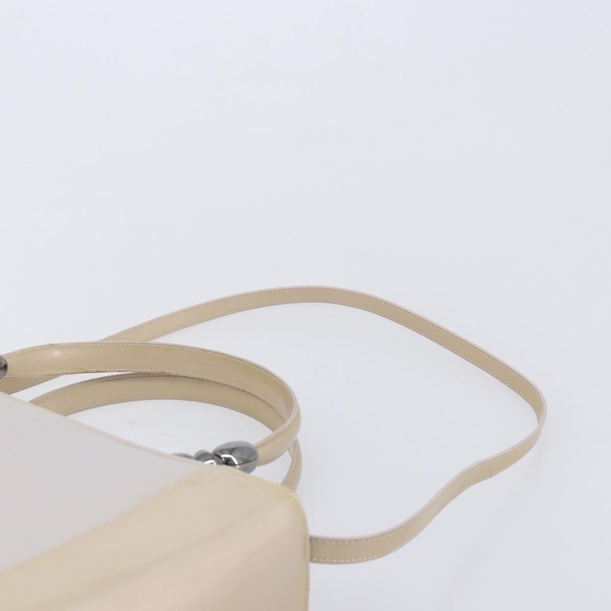 Christian Dior Pearl Lady Dior Patent Leather Beige Patent_Leather Handbag (Pre-Owned)