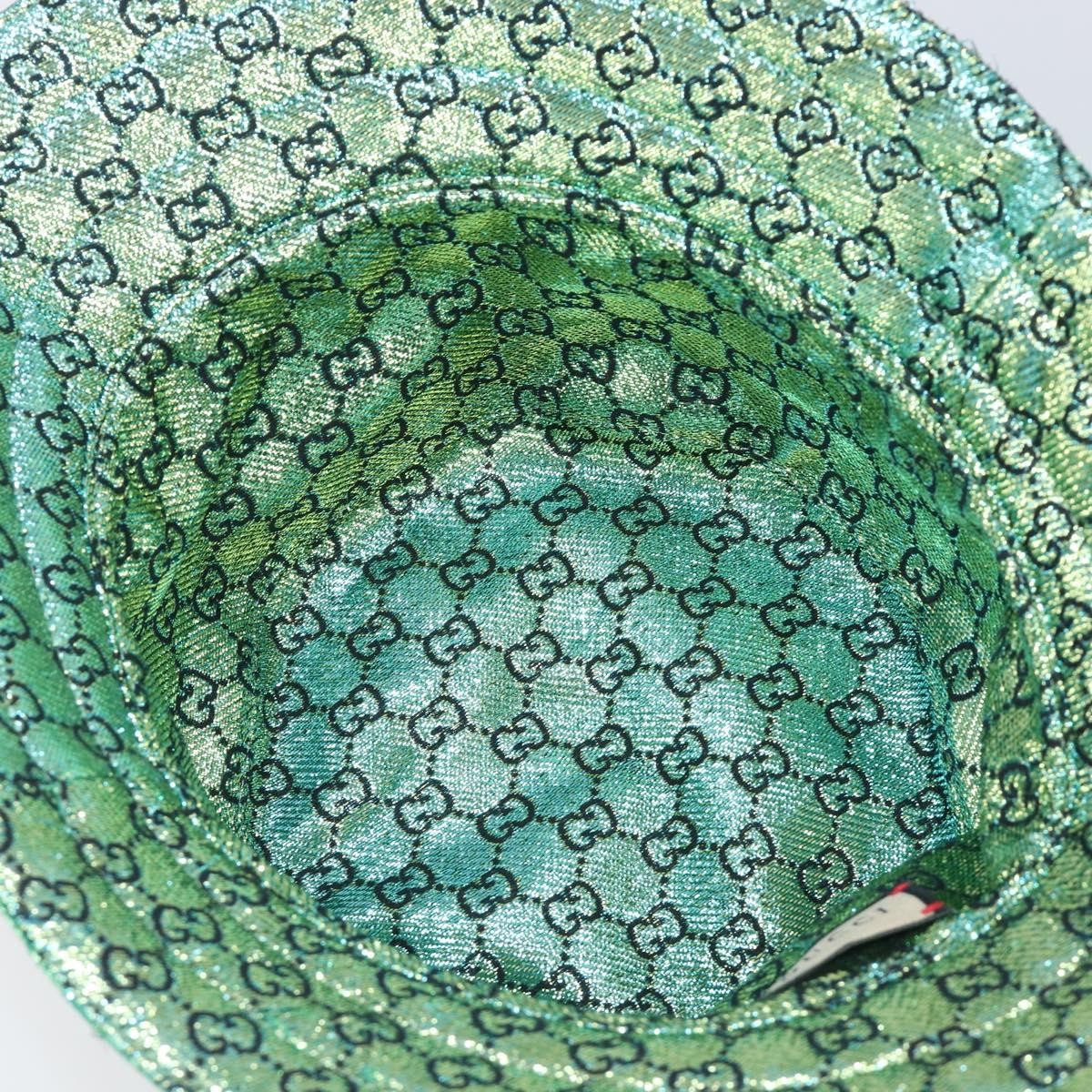 Gucci Reversible Bucket Hat Multicolor Gg Canvas Green Cotton Head Accessory Accessory (Pre-Owned)