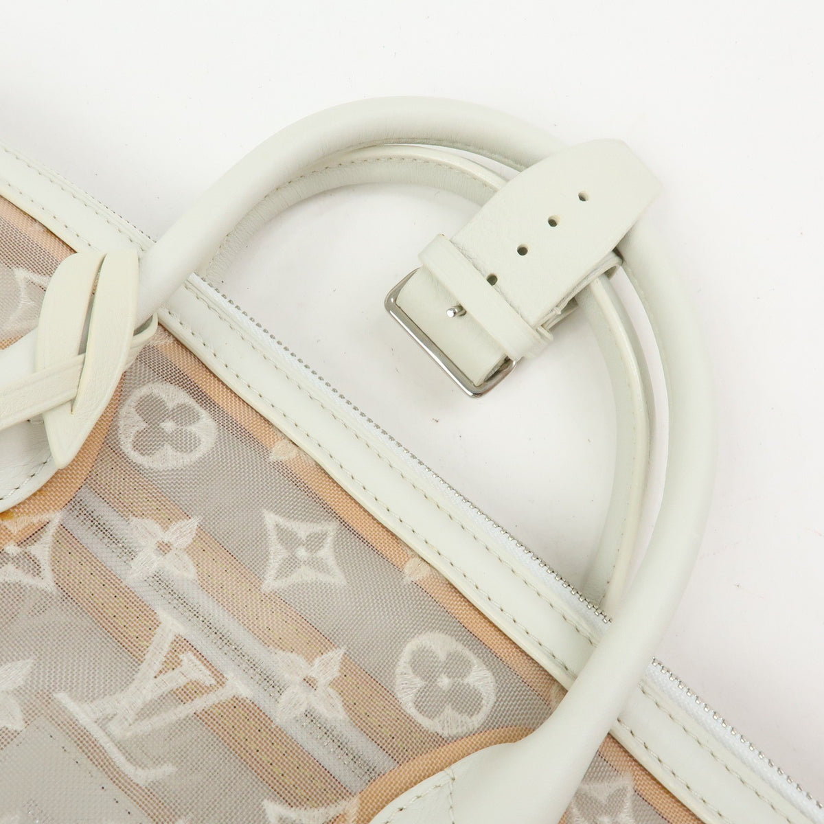 Louis Vuitton Transparence Lockit Mesh And Leather White Mesh Handbag (Pre-Owned)
