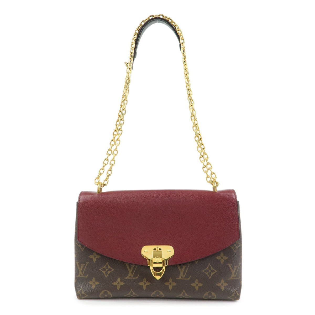 Louis Vuitton Saint Placide Monogram Canvas And Leather Brown Canvas Handbag (Pre-Owned)
