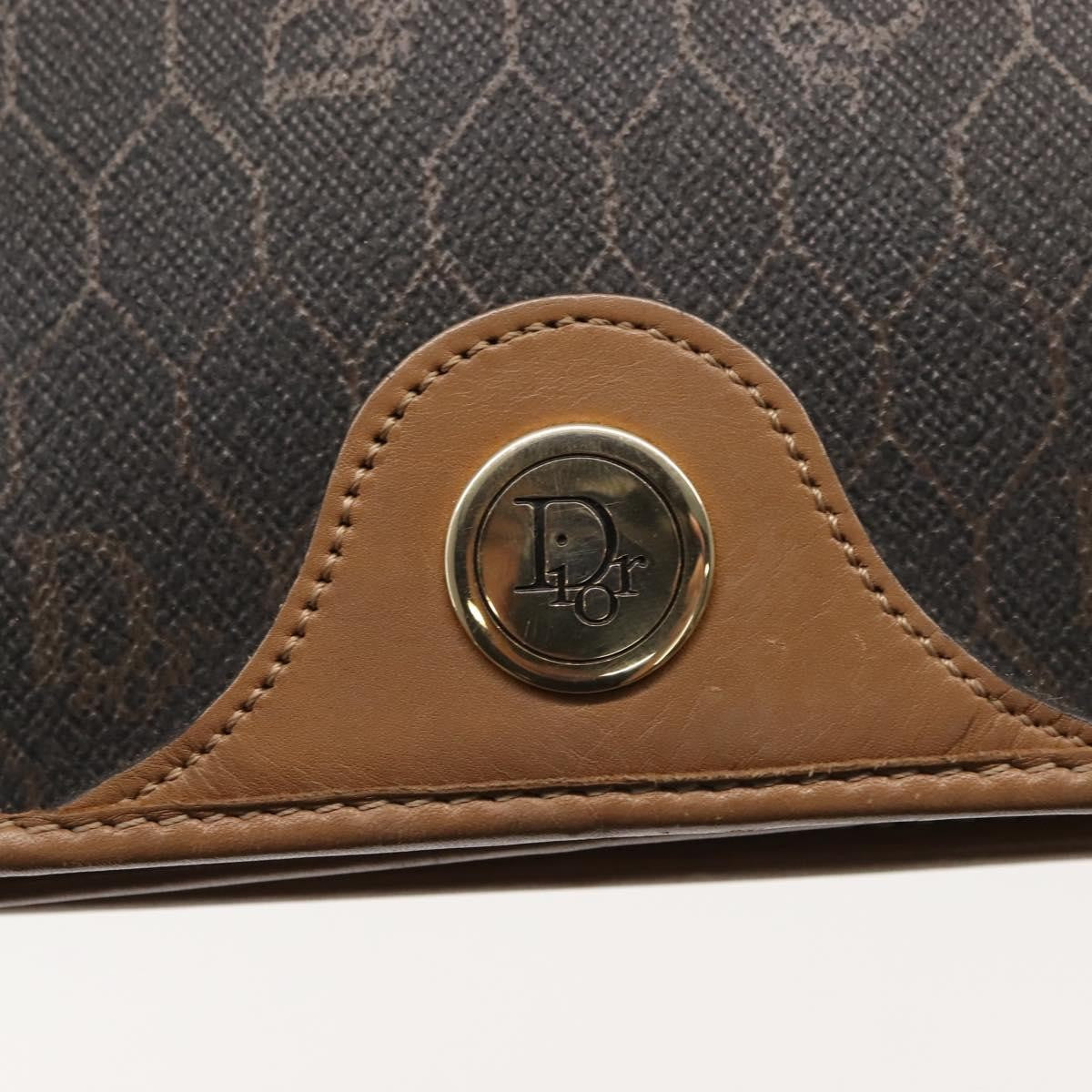 Christian Dior Vintage Honeycomb Chain Canvas Black Canvas Shoulder Bag Bag (Pre-Owned)