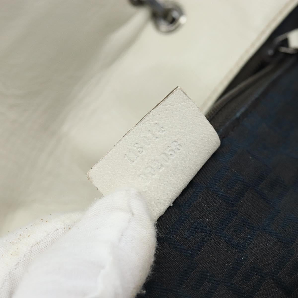 Gucci Vintage Leather White Leather Handbag (Pre-Owned)