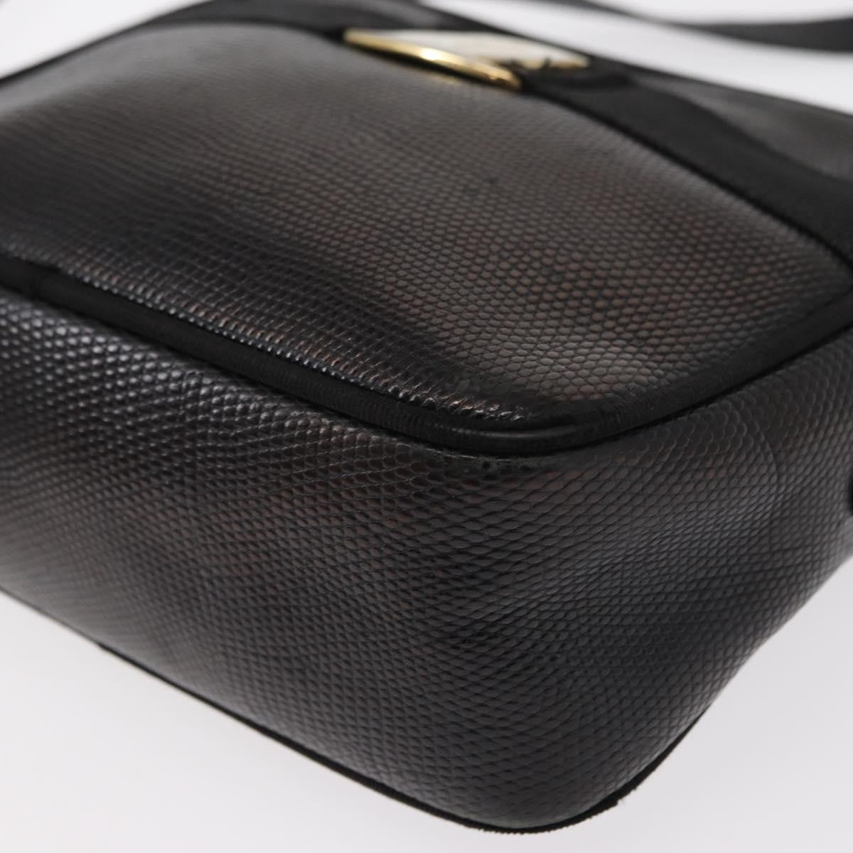 Salvatore Ferragamo Vala Leather Black Leather Shoulder Bag Bag (Pre-Owned)