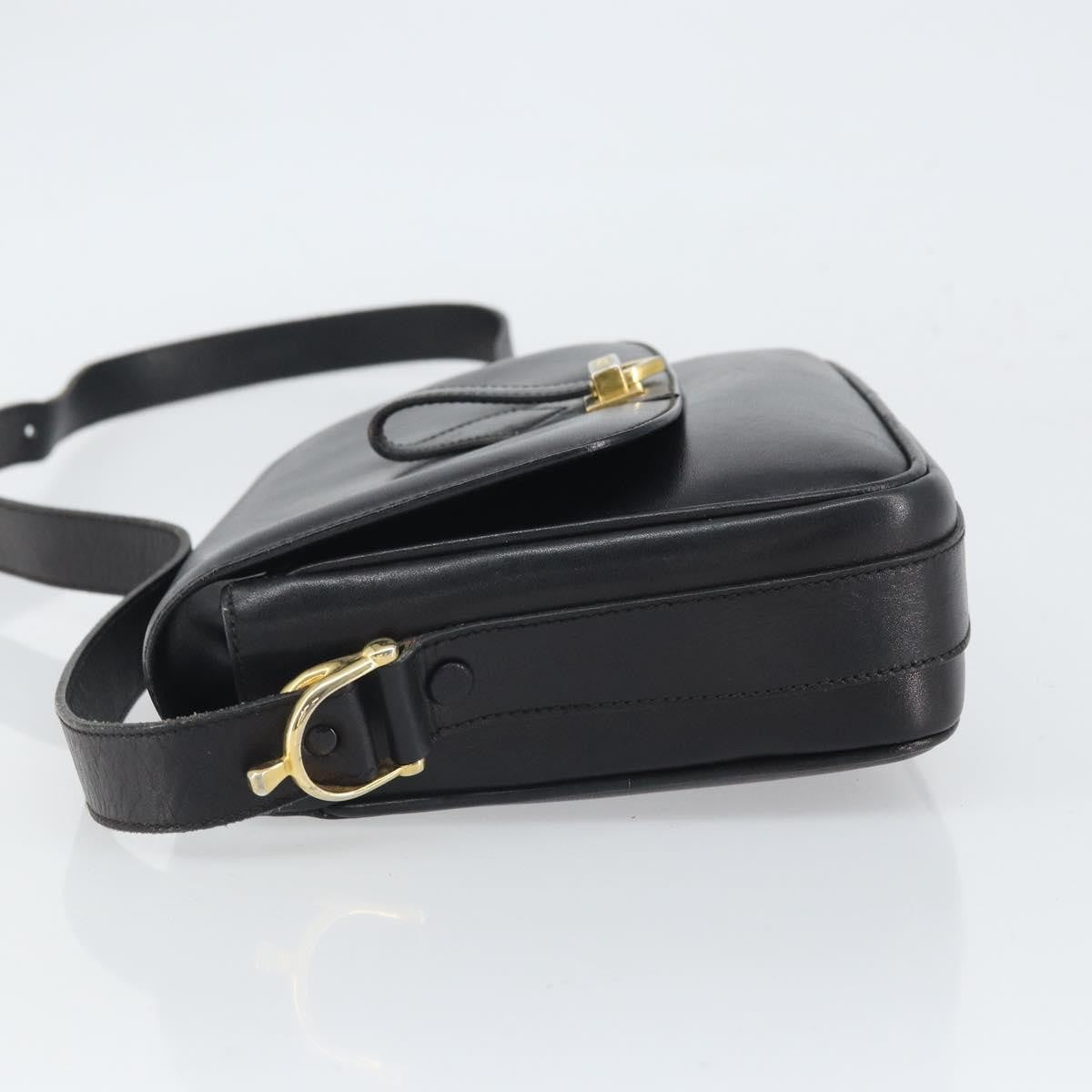 Celine Vintage Leather Black Leather Shoulder Bag Bag (Pre-Owned)