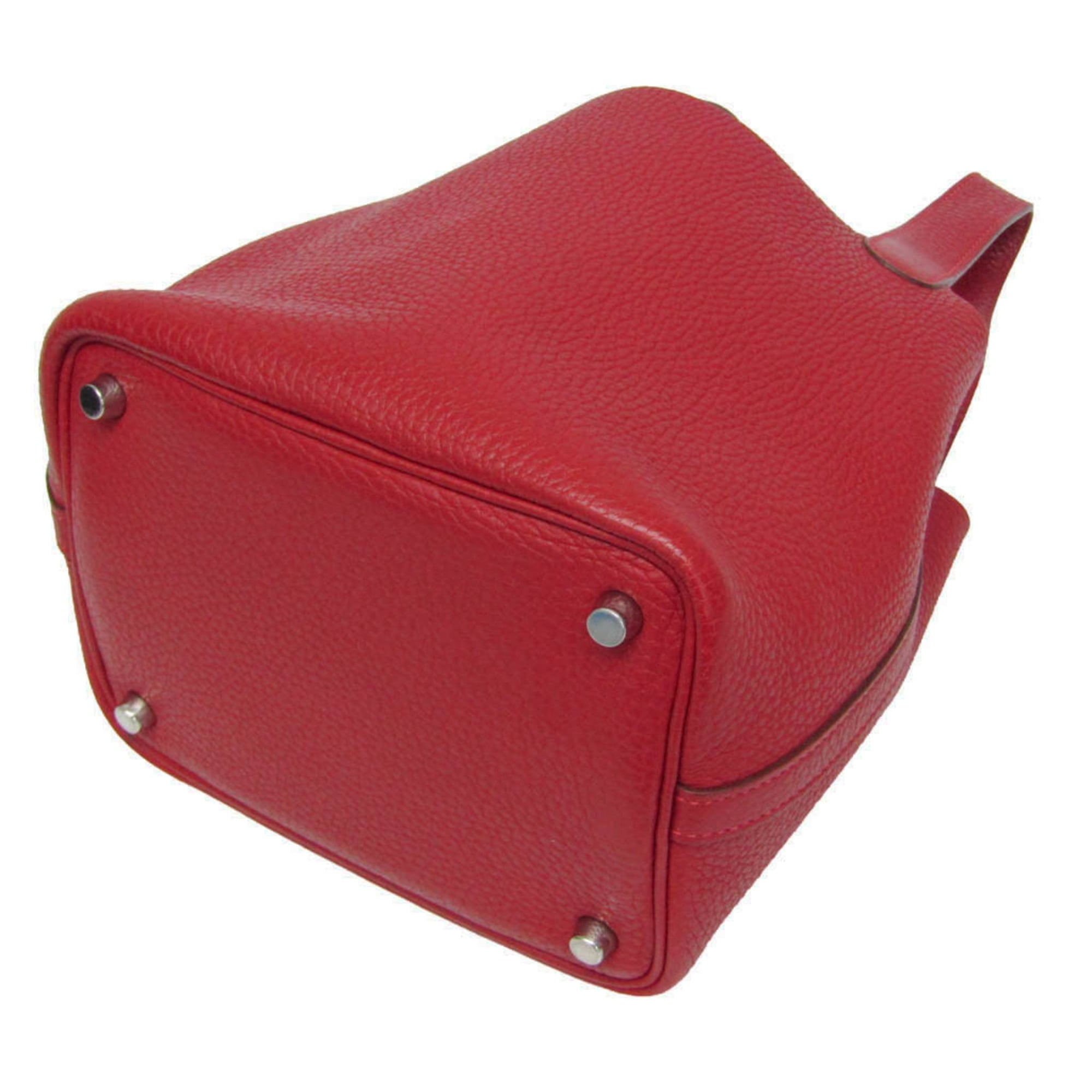 Hermes Picotin Clemence Red Leather Handbag (Pre-Owned)