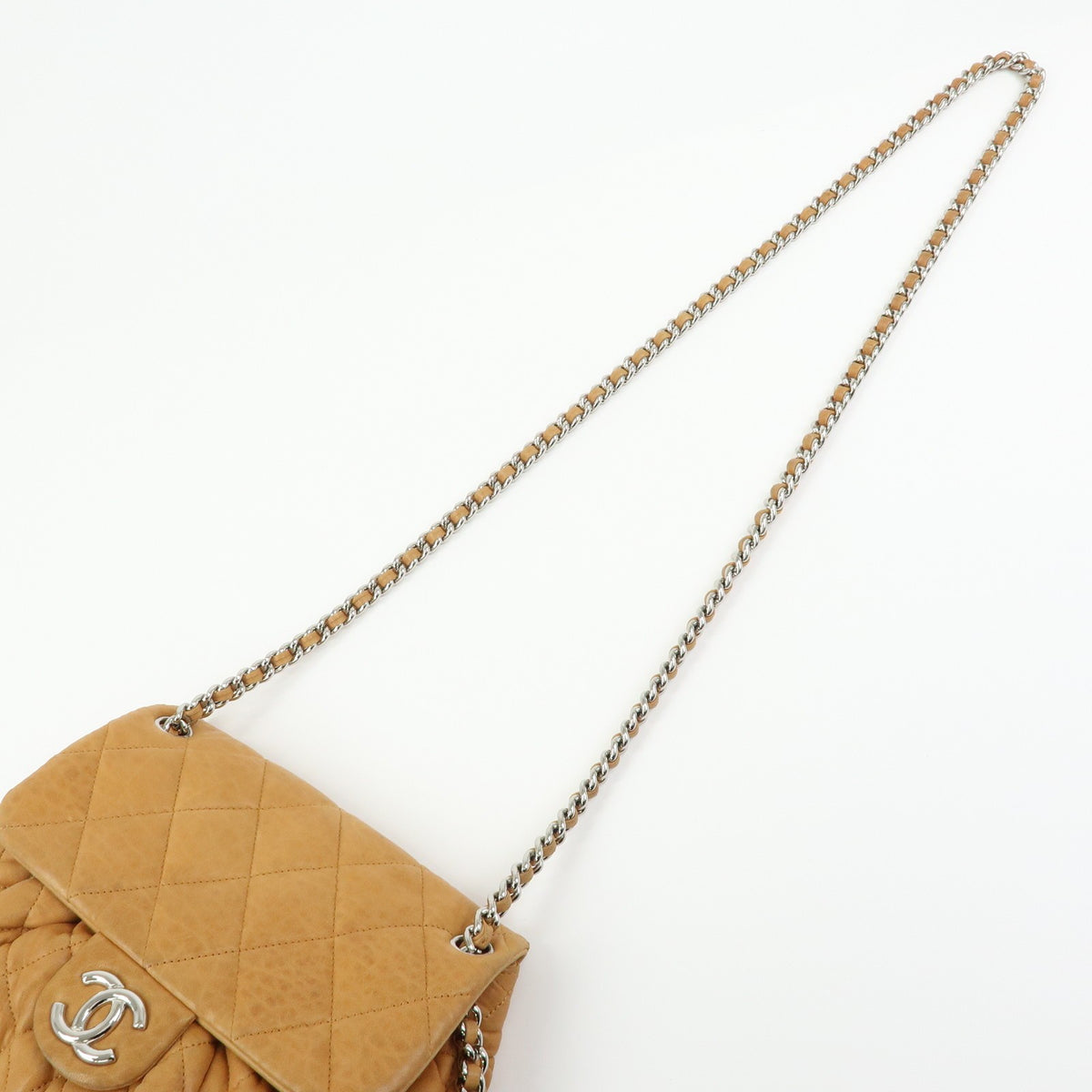 Chanel Chain Around Flap Quilted Leather Brown Leather Handbag (Pre-Owned)