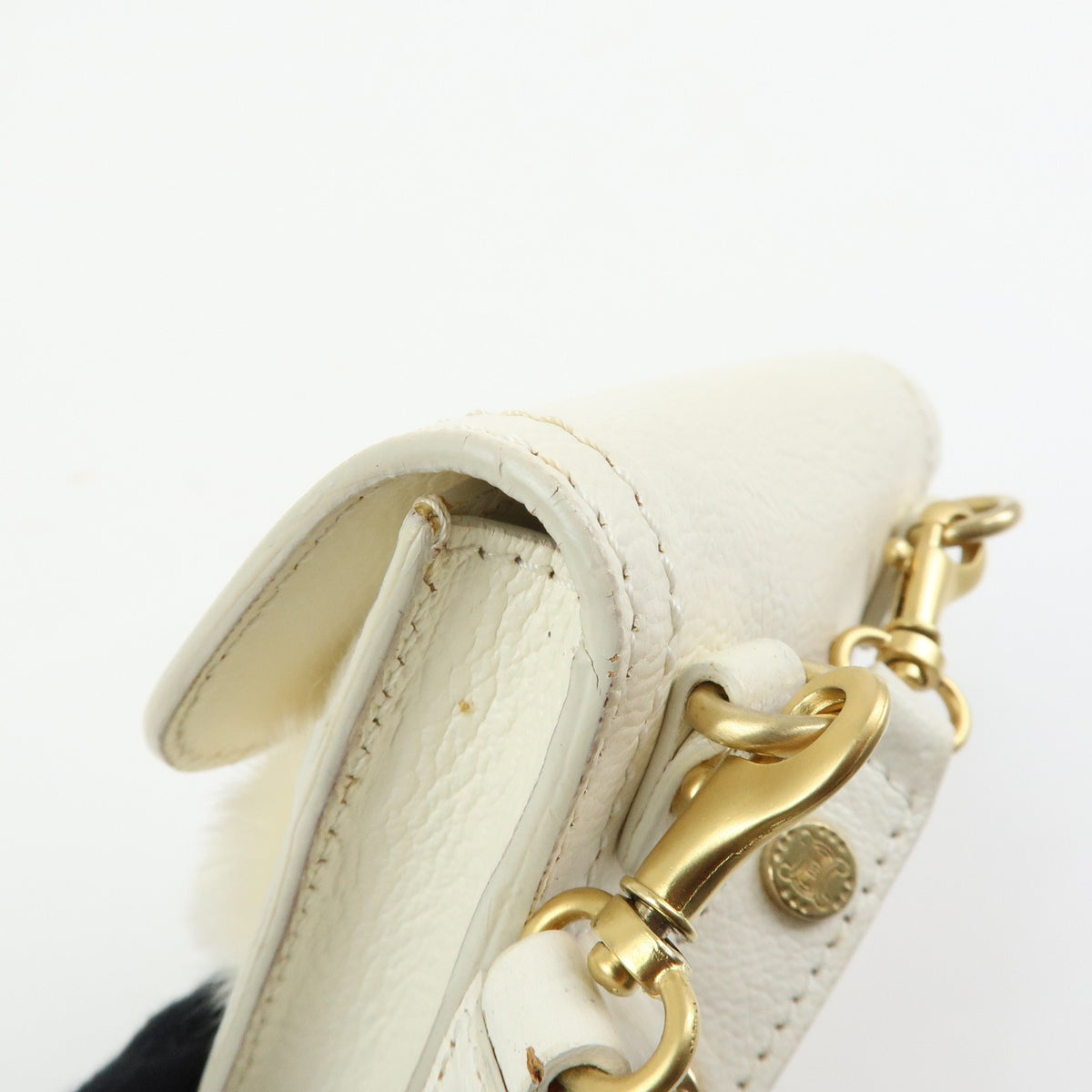 Celine Triomphe Leather Beige Leather Shoulder Bag Bag (Pre-Owned)