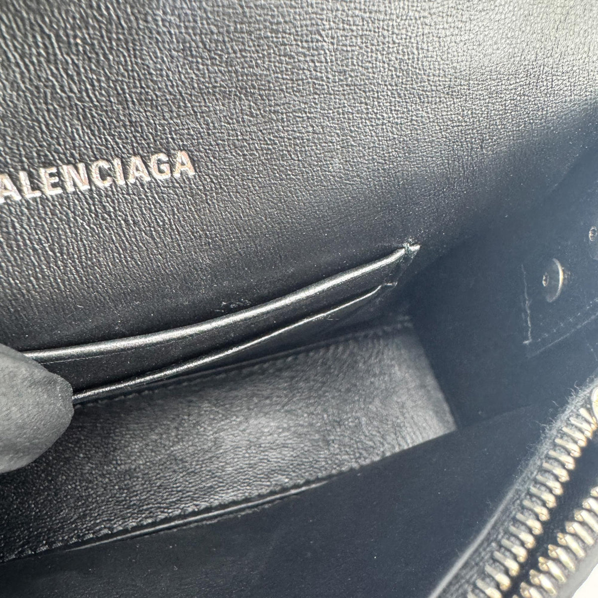 Balenciaga Hourglass Chain Leather Black Leather Shoulder Bag Bag (Pre-Owned)