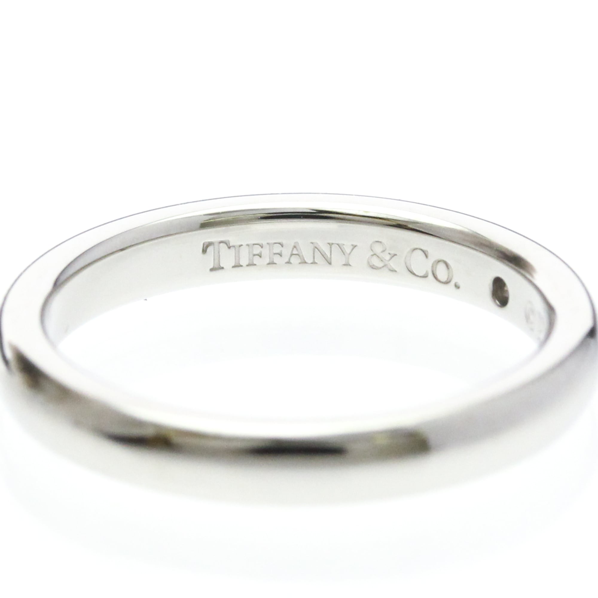Tiffany & Co. Elsa Peretti 1 Diamond Stacking Band 950 Platinum With Diamond Silver Platinum Ring Jewelry (Pre-Owned)
