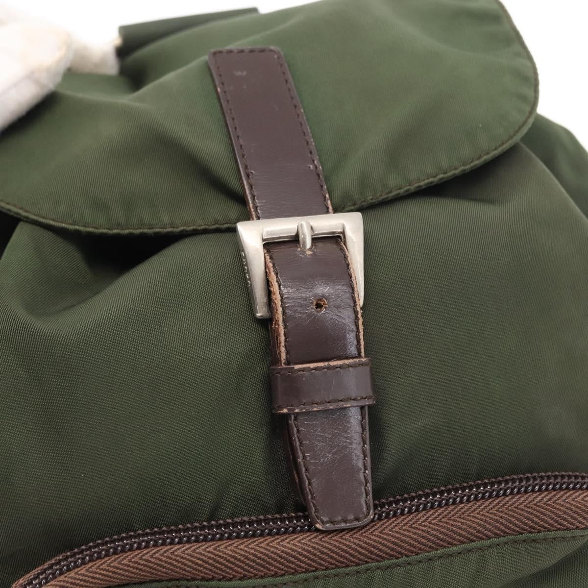Prada Front Pocket Tessuto Khaki Nylon Backpack Bag (Pre-Owned)