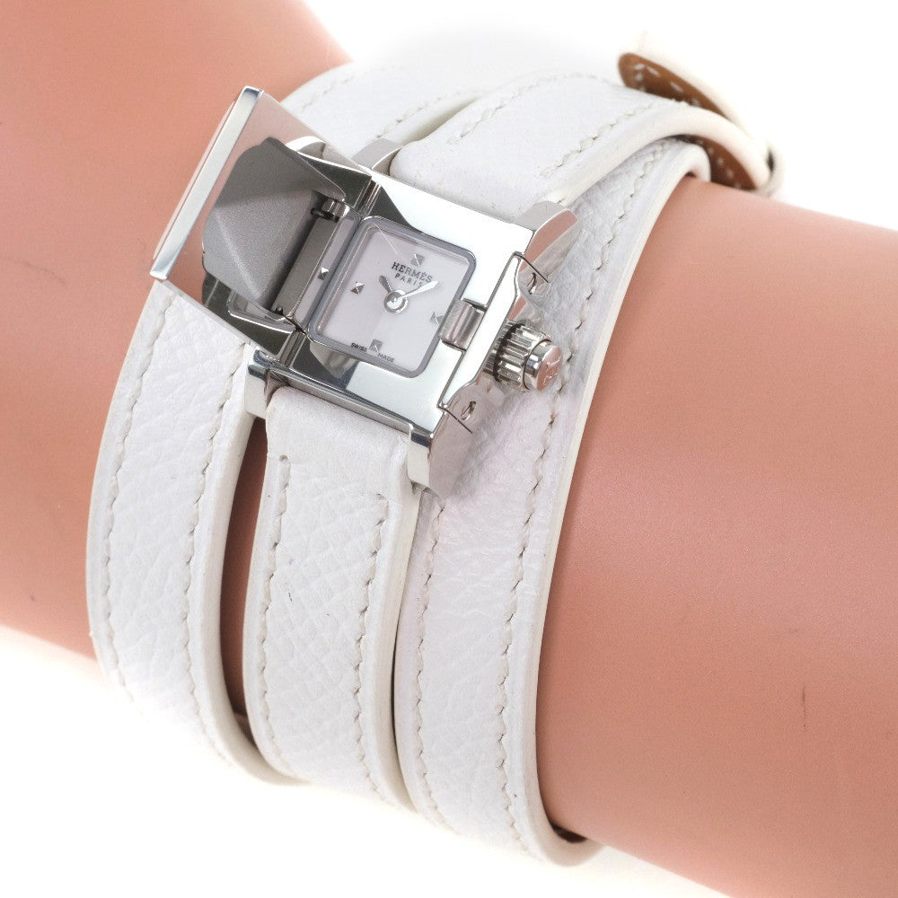 Hermes Medor Rock Quartz Lacquered Steel And Leather Watch (Pre-Owned)