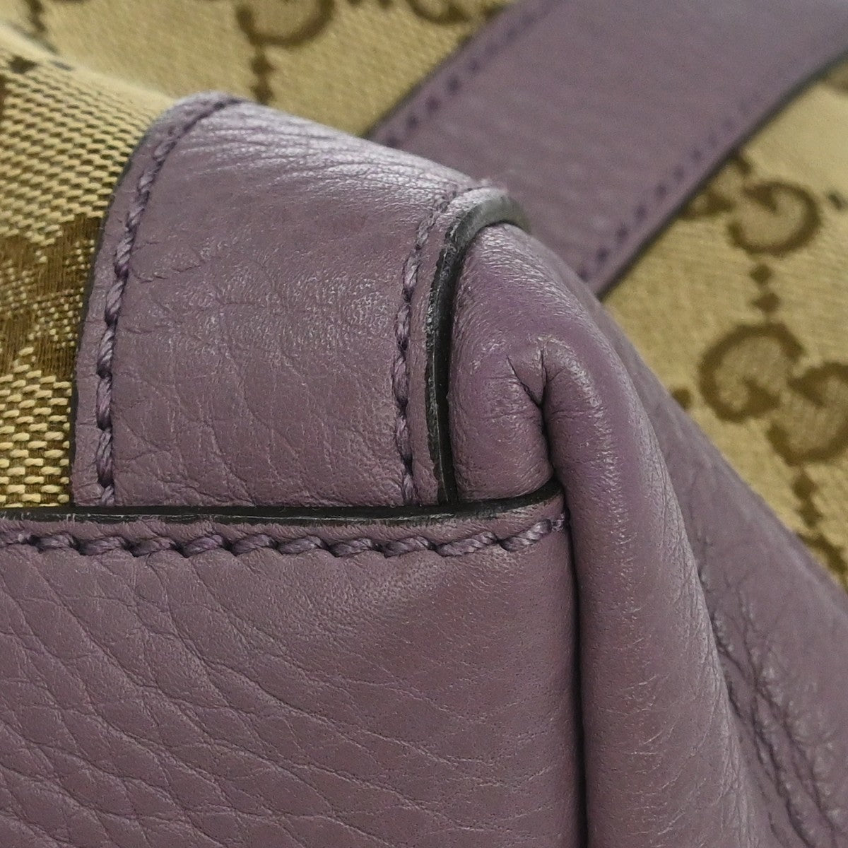 Gucci Miss Gg Tote Gg Canvas With Leather Beige Canvas Handbag (Pre-Owned)