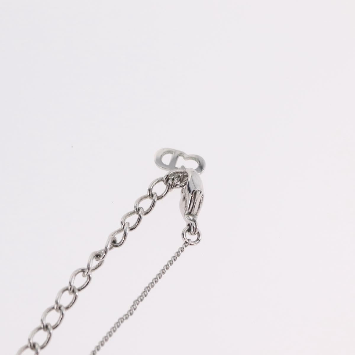 Christian Dior Vintage Logo Pendant Metal Silver Metal Necklace Jewelry (Pre-Owned)