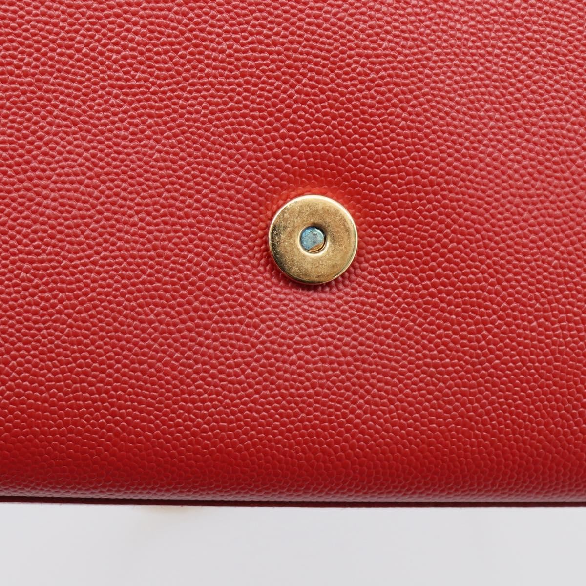 Saint Laurent Classic Monogram Flap Chain Leather Red Leather Crossbody Bag Bag (Pre-Owned)