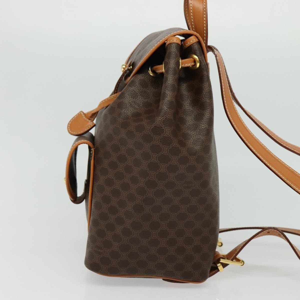 Celine Vintage Macadam Canvas And Leather Brown Pvc Backpack Bag (Pre-Owned)