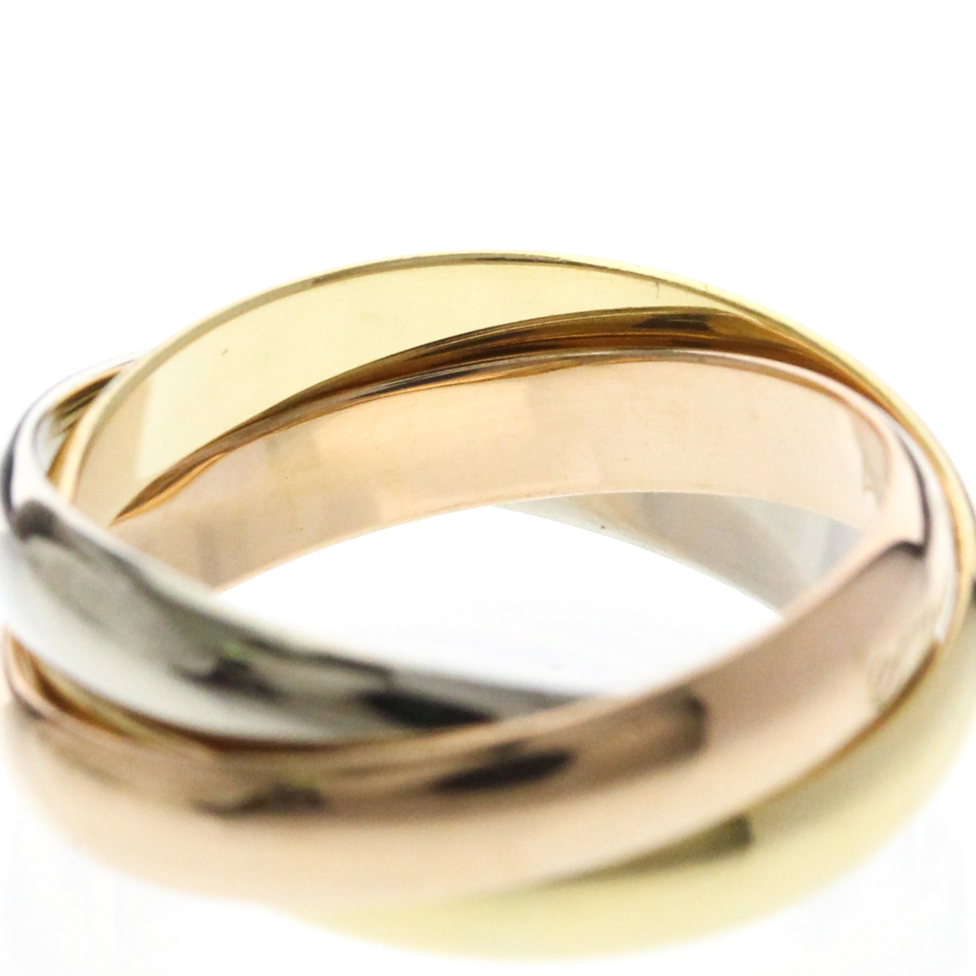 Cartier Trinity 18K Tricolor Gold Gold Yellow_Gold Ring Jewelry (Pre-Owned)