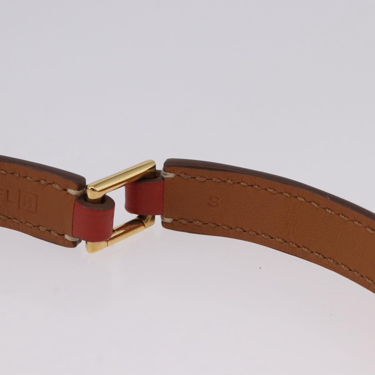 Hermes Rivale Double Tour Leather Red Leather Bracelet Jewelry (Pre-Owned)