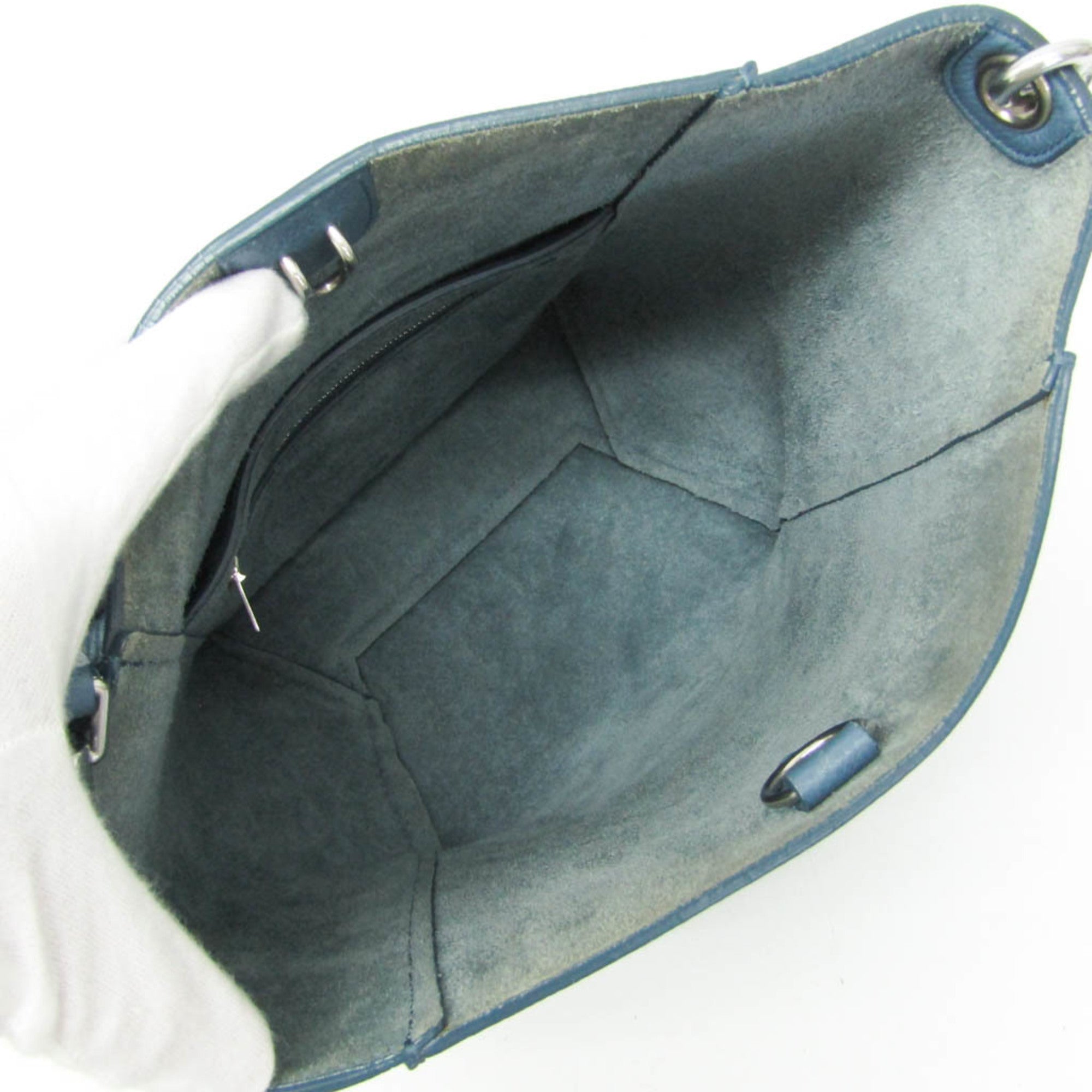 Celine Sangle Seau Calfskin Blue Leather Shoulder Bag Bag (Pre-Owned)