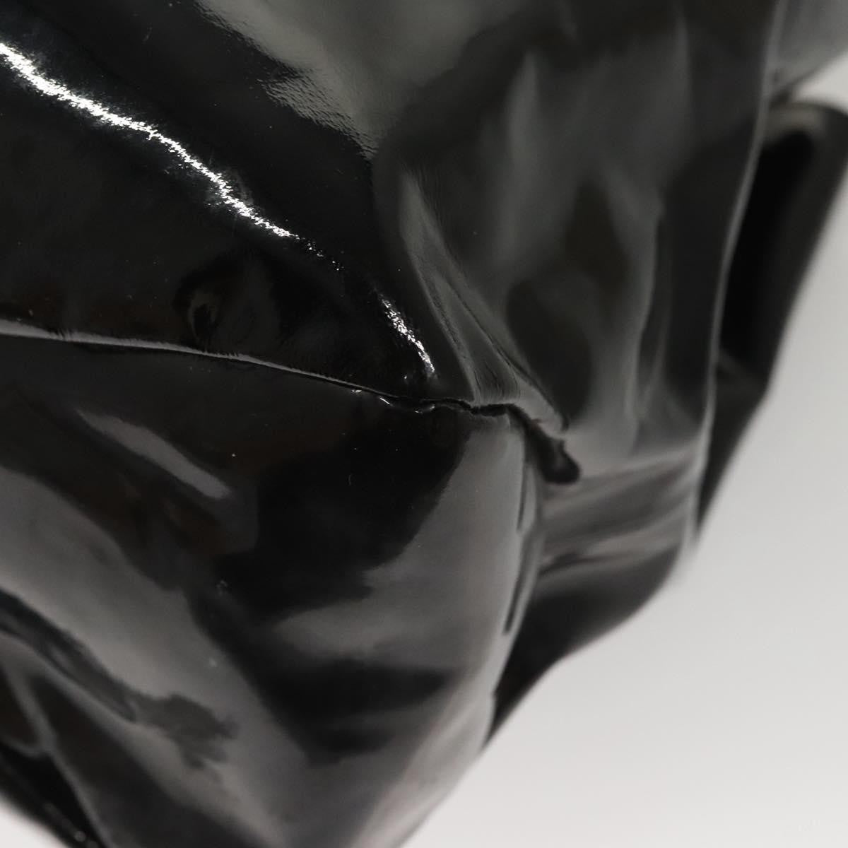 Salvatore Ferragamo Vala Patent Leather Black Patent_Leather Handbag (Pre-Owned)