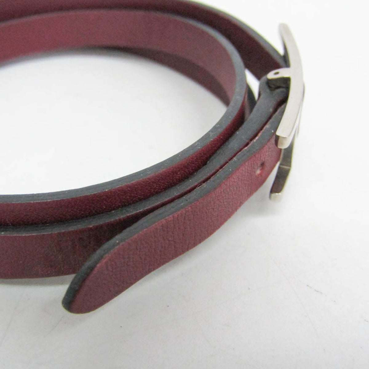 Hermes Hapi 3 Leather Burgundy Leather Bracelet Jewelry (Pre-Owned)