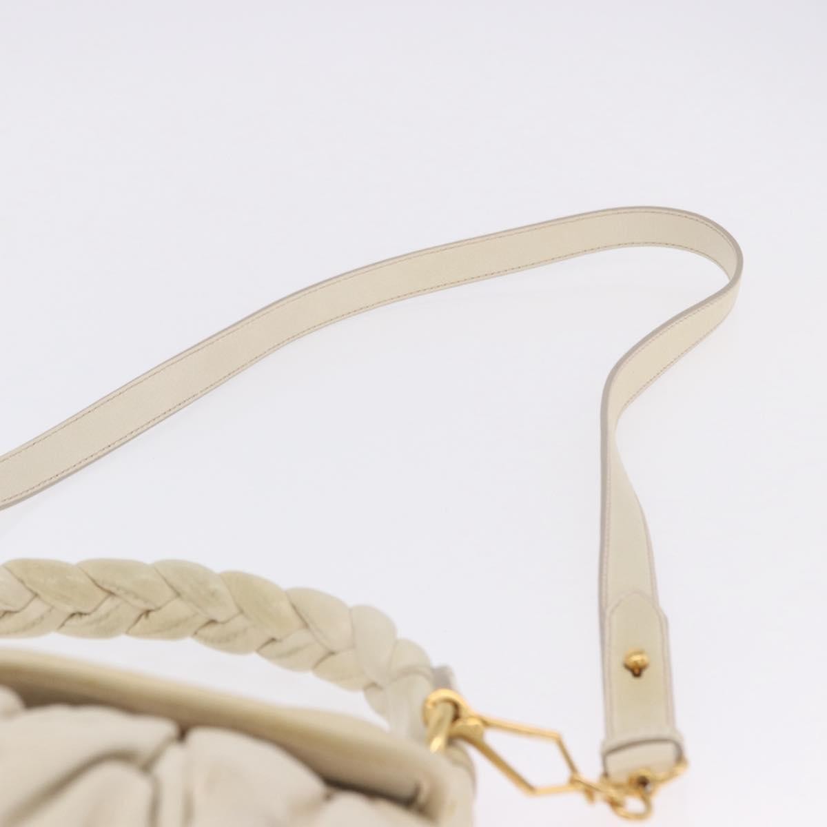 Miu Miu Coffer Hobo Matelasse Leather Beige Leather Handbag (Pre-Owned)