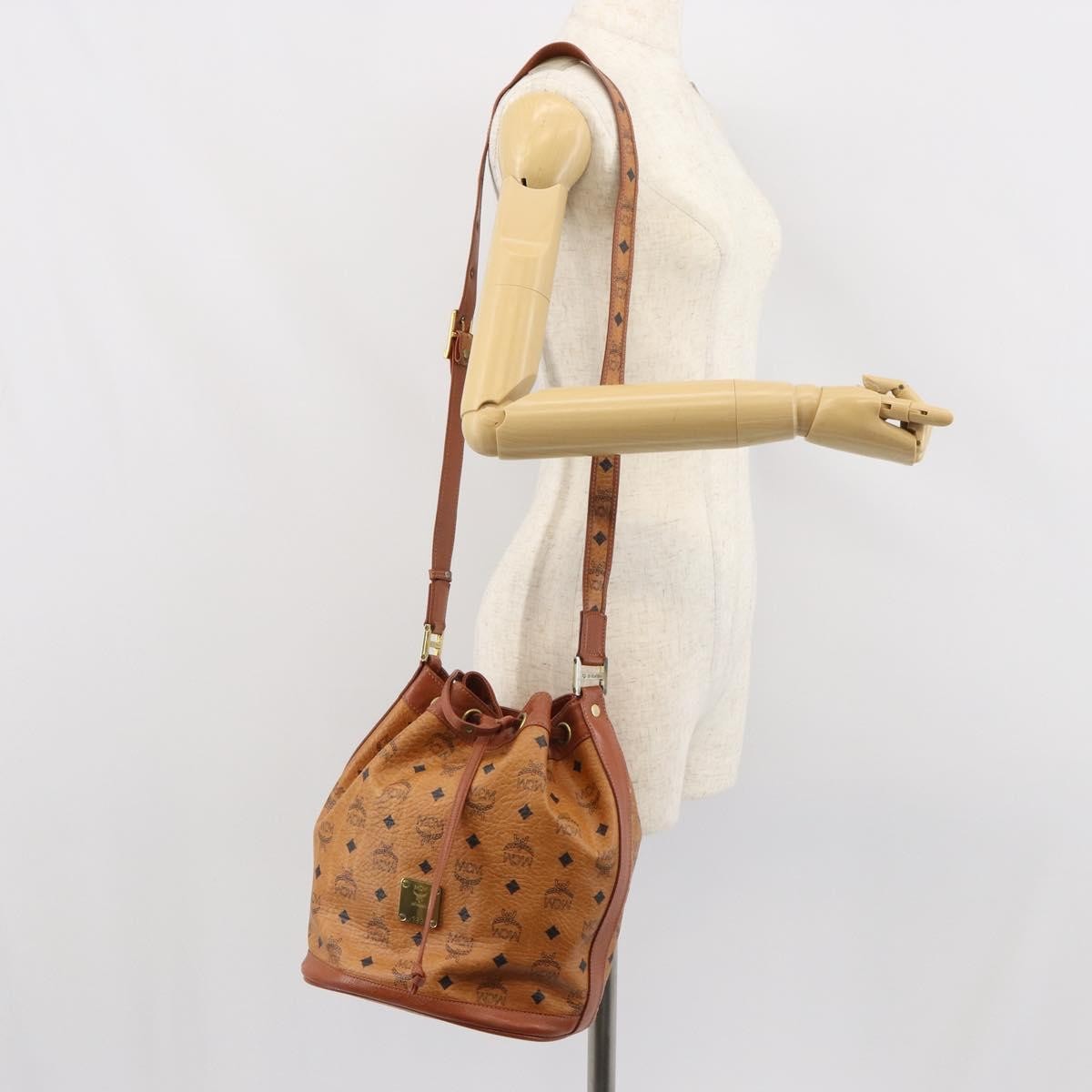 MCM Visetos Pvc Brown Pvc Shoulder Bag Bag (Pre-Owned)