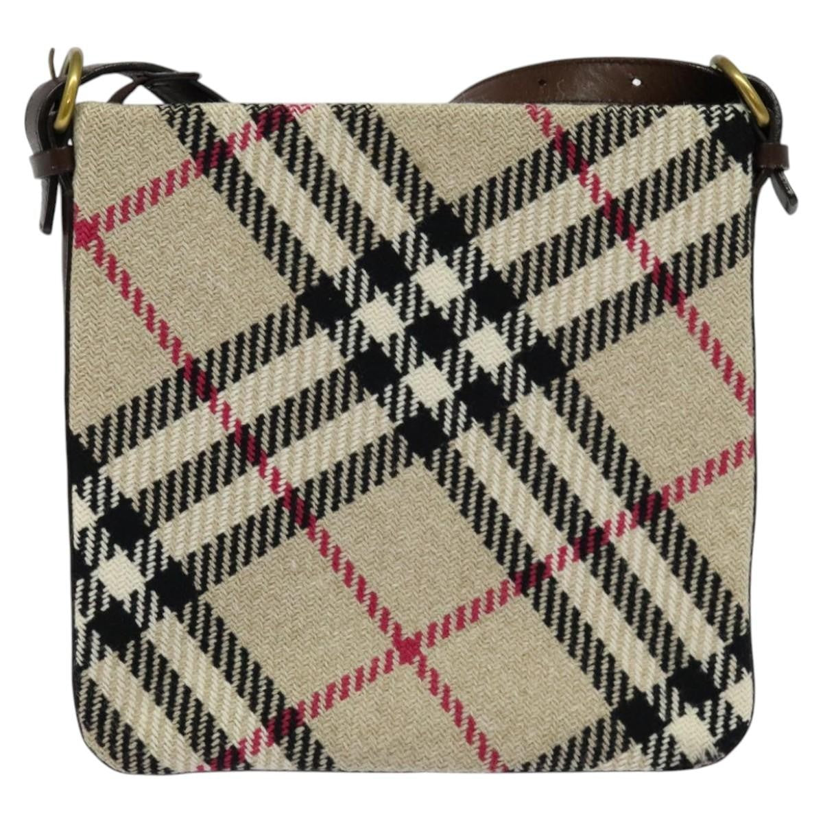 Burberry Nova Check Canvas Beige Canvas Shoulder Bag Bag (Pre-Owned)