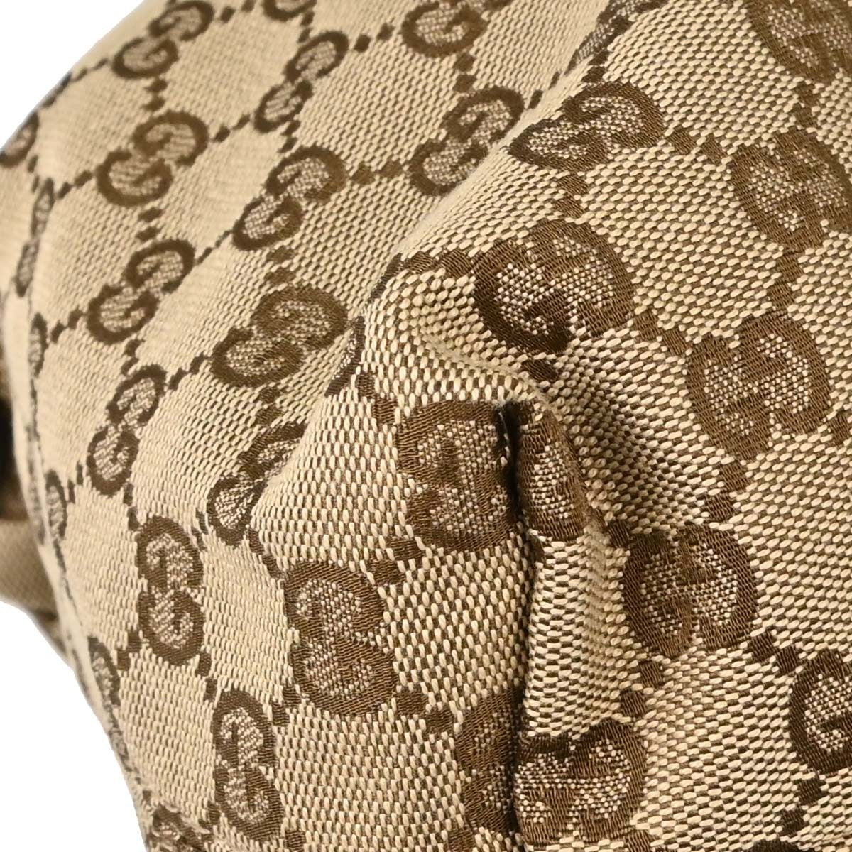 Gucci Horsebit Hobo Gg Canvas Beige Canvas Shoulder Bag Bag (Pre-Owned)
