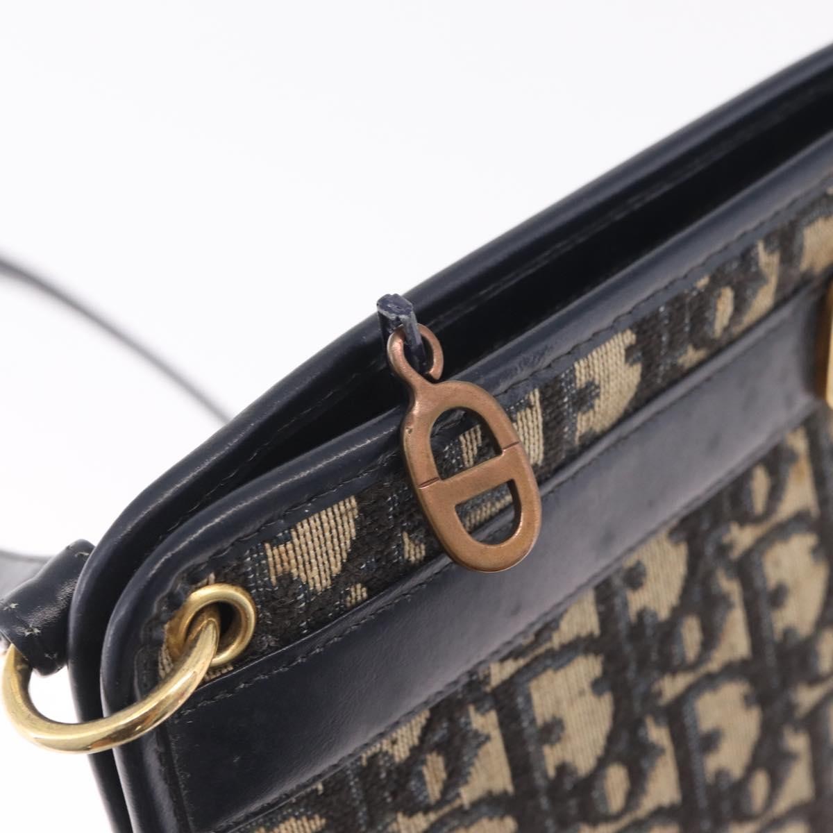 Christian Dior Trotter Shoulder Canvas Navy Canvas Handbag (Pre-Owned)