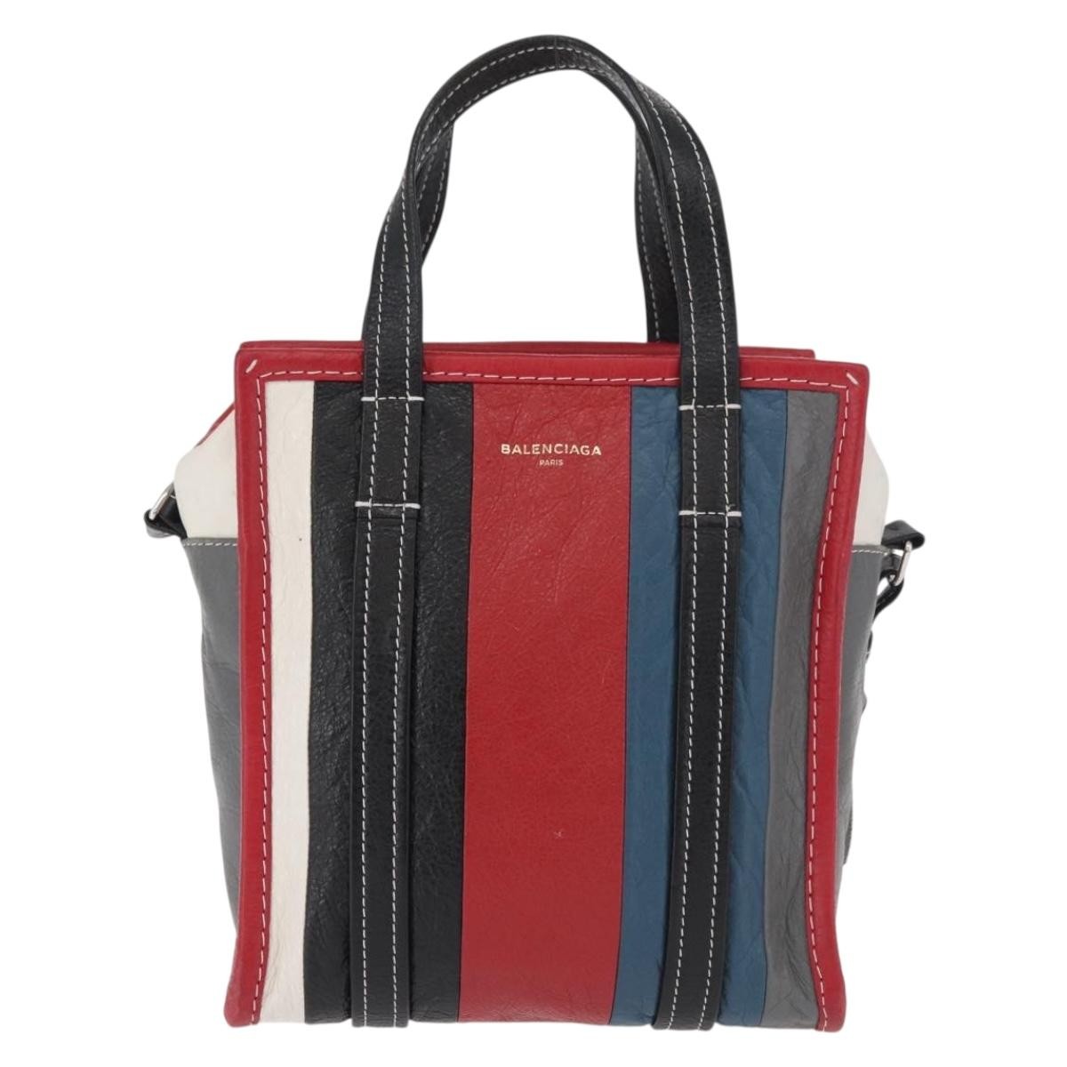 Balenciaga Bazar Convertible Tote Striped Leather Multicolour Leather Handbag (Pre-Owned)