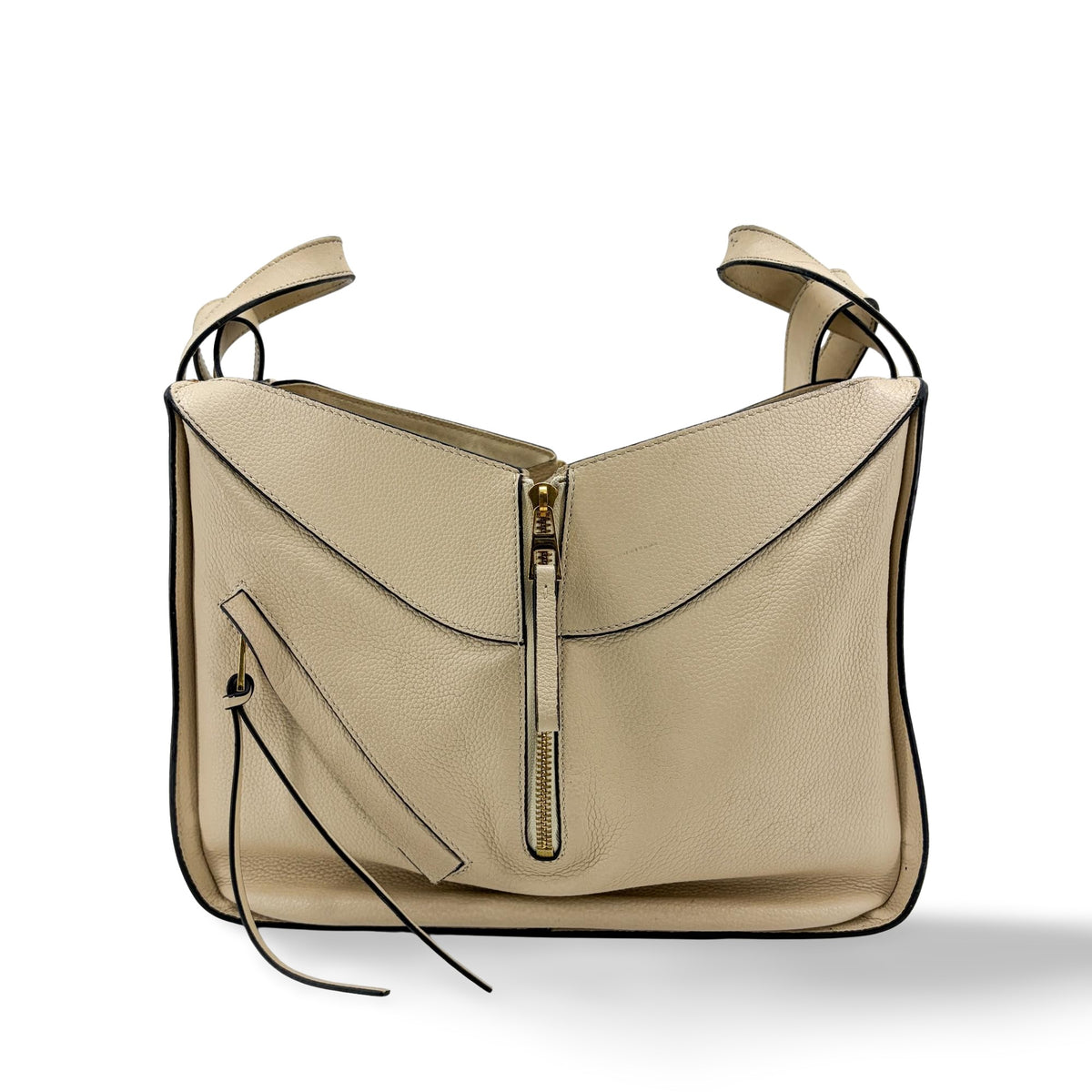 Loewe Hammock Leather Beige Calfskin Handbag (Pre-Owned)