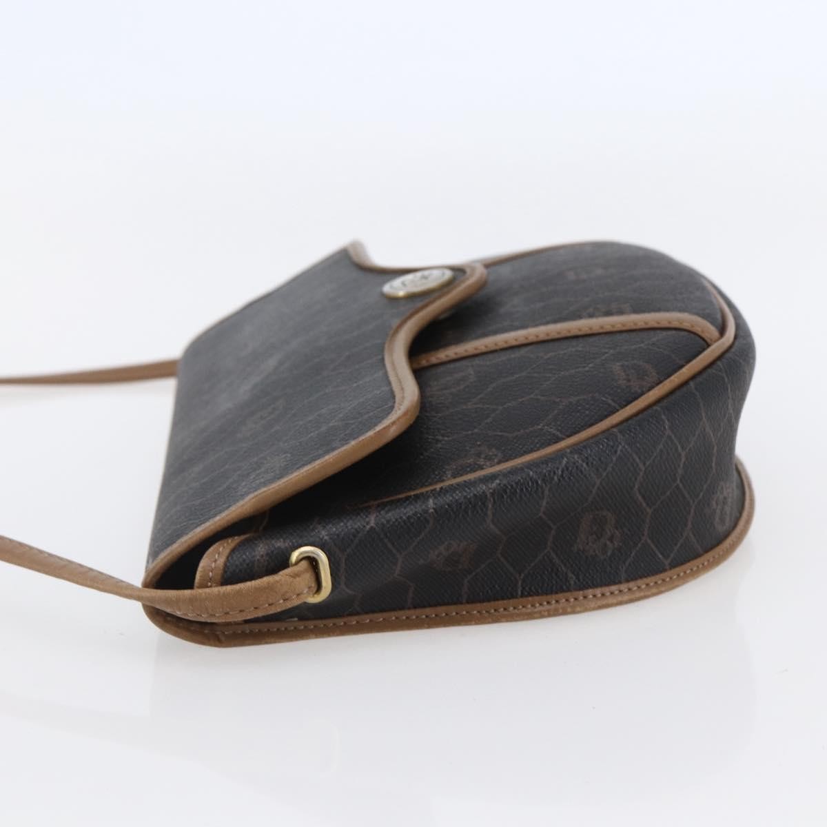 Christian Dior Vintage Honeycomb Flap Canvas And Leather Black Canvas Shoulder Bag Bag (Pre-Owned)