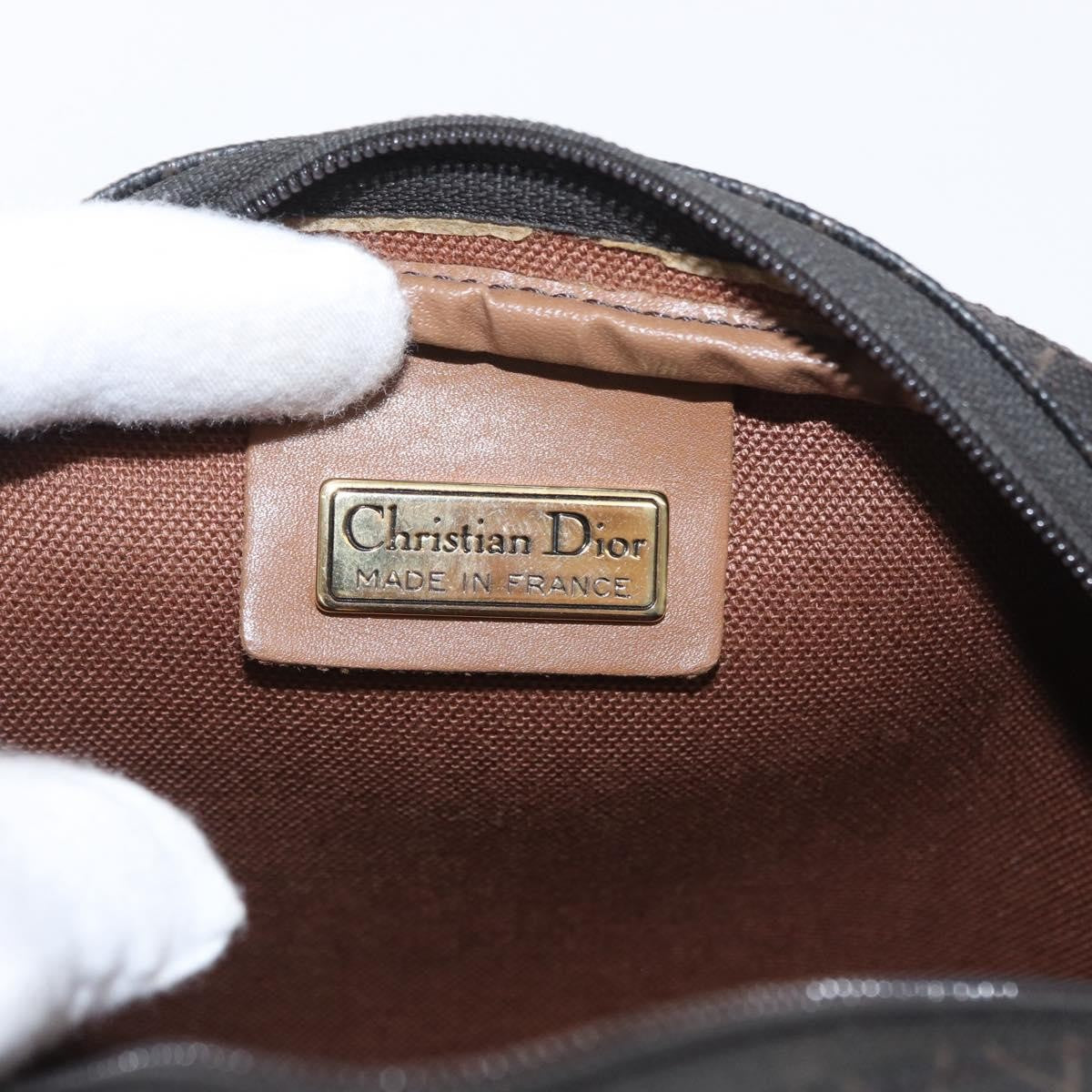 Christian Dior Vintage Honeycomb Canvas And Leather Black Canvas Shoulder Bag Bag (Pre-Owned)