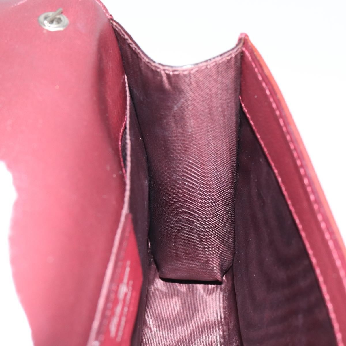 Salvatore Ferragamo Vala Chain Patent Leather Red Patent_Leather Shoulder Bag Bag (Pre-Owned)