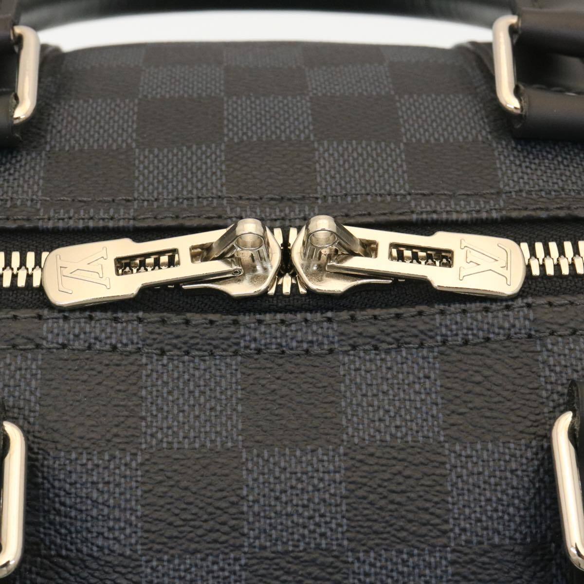 Louis Vuitton Keepall Bandouliere Damier Graphite Blue Canvas Travel Bag Bag (Pre-Owned)