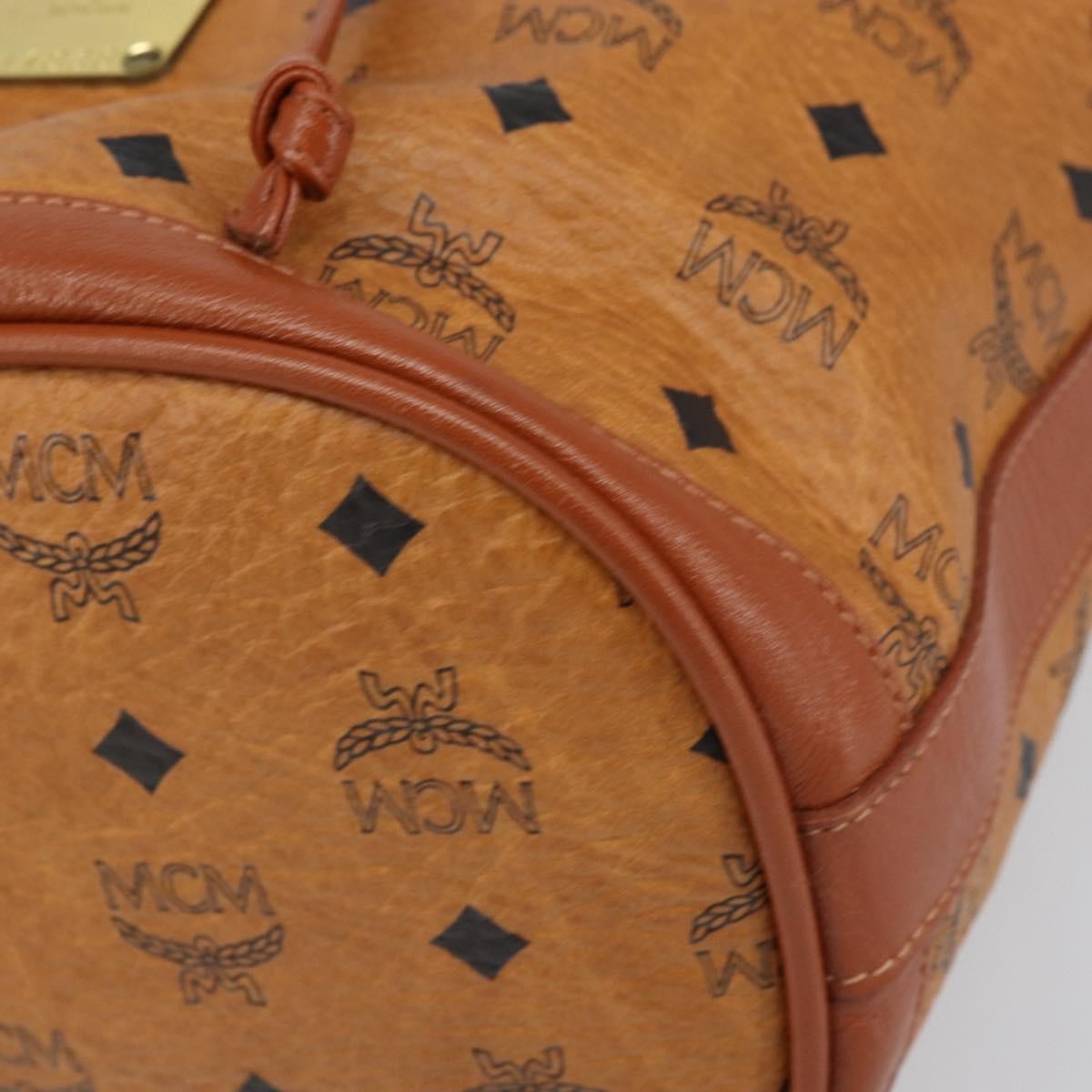 MCM Visetos Pvc Brown Pvc Shoulder Bag Bag (Pre-Owned)